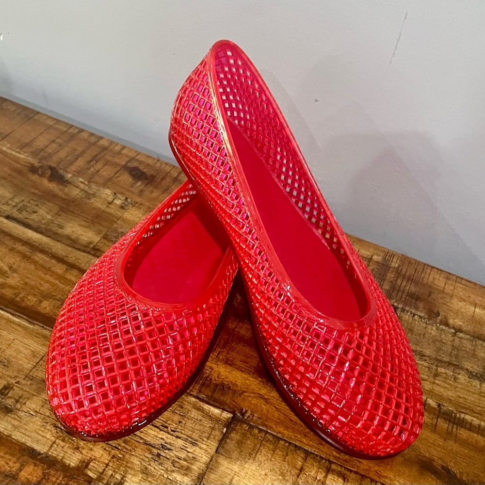 Red Women's Mesh Flats